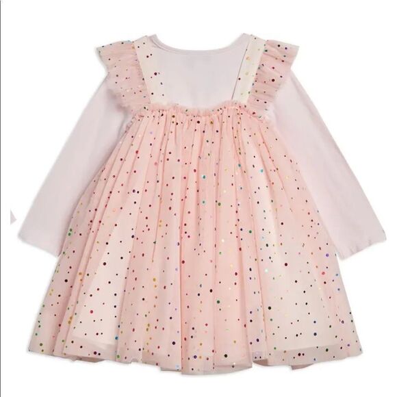 Pippa & Julie Kid's Top & Foil Dot Mesh Dress - Picture 2 of 2
